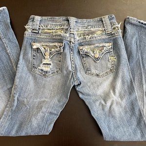 MISS ME Distressed Camo Rhinestone